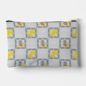 Mooie blauwe en grijze ritssluitingstas met cartoo etui (Achterkant)