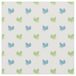 Mooie blauwe en groene baby buggy patroon stof