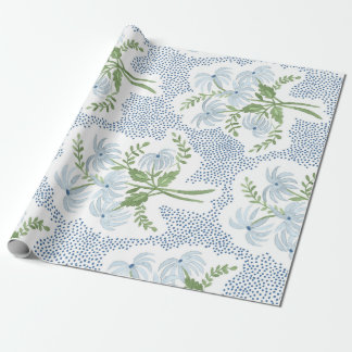 Mooie blauwe en groene Bouquets Cadeaupapier