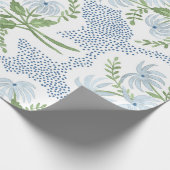 Mooie blauwe en groene Bouquets Cadeaupapier (Hoek)