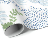 Mooie blauwe en groene Bouquets Cadeaupapier (Rol Hoek)