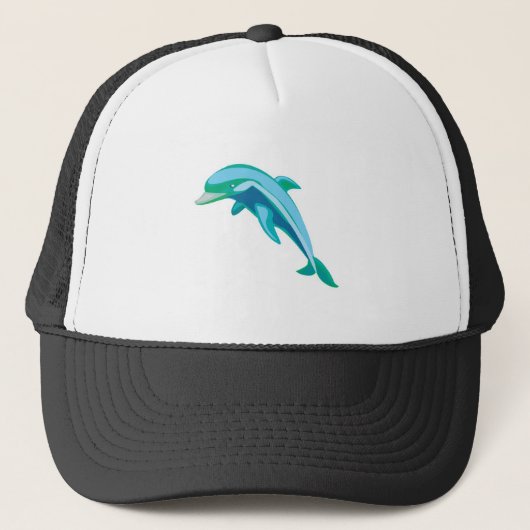 mooie blauwe en groene dolfijn trucker pet (Voorkant)
