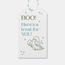 Mooie Blauwe en Groene Spook Halloween Label