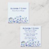 Mooie Blauwe en Lavendel Wildflower Garden Vierkante Visitekaartje (Voorkant / Achterkant)