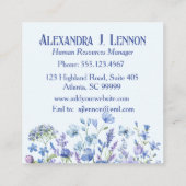 Mooie Blauwe en Lavendel Wildflower Garden Vierkante Visitekaartje (Achterkant)