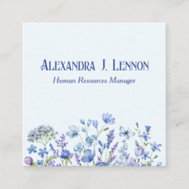 Mooie Blauwe en Lavendel Wildflower Garden Vierkante Visitekaartje