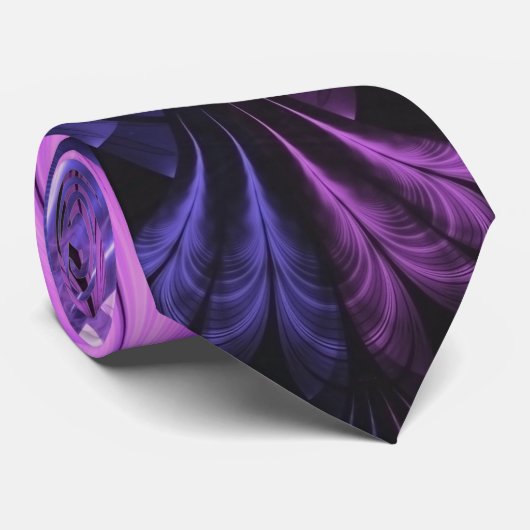 Mooie blauwe en Lila-Violet Fractale veren Stropdas (Opgerold)