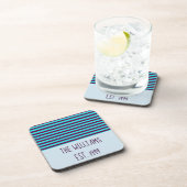 Mooie blauwe en Paarse strepen Bier Onderzetter (Rechterzijde)