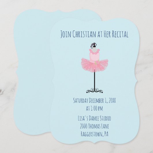 Mooie blauwe en roze overweging kaart (Voorkant / Achterkant)