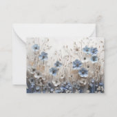 Mooie Blauwe en Witte 3D Bloementuin Bruiloft Notitiekaartje (Achterkant)