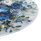Mooie Blauwe en Witte Bloemstuk Snijplank (Hoek)