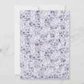 Mooie Blauwe en Witte Bruiloft Kaart (Achterkant)