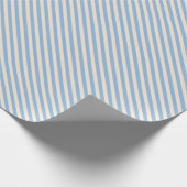 Mooie blauwe en witte diagonale strepenprint cadeaupapier (Hoek)
