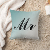 Mooie blauwe en witte gradiënt Mr. en Mrs. Kussen (Deken)