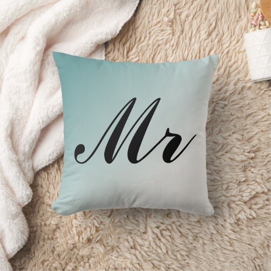 Mooie blauwe en witte gradiënt Mr. en Mrs. Kussen (Deken)