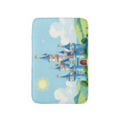 Mooie blauwe en witte kasteel badmat (Voorkant Verticaal)