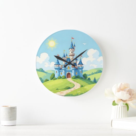 Mooie blauwe en witte kasteel grote klok (Huis)