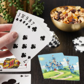 Mooie blauwe en witte kasteel pokerkaarten (Insitu)