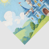 Mooie blauwe en witte kasteel tissuepapier (Detail)