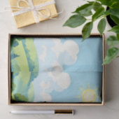 Mooie blauwe en witte kasteel tissuepapier (Geschenk)