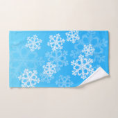 Mooie blauwe en witte kerstsneeuwvlokken handdoek (Handdoek)