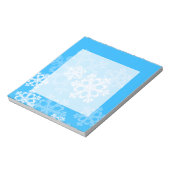 Mooie blauwe en witte kerstsneeuwvlokken notitieblok (Linkerzijde)