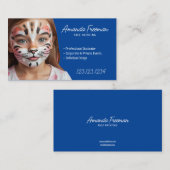 Mooie Blauwe en Witte Kinder Gezichtsschildering Visitekaartje (Voorkant / Achterkant)