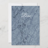 Mooie blauwe en witte marmerende trouwdag aankondiging (Achterkant)