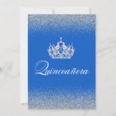 Mooie blauwe en zilveren Quinceanera Uitnodigingen (Achterkant)