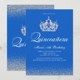 Mooie blauwe en zilveren Quinceanera Uitnodigingen
