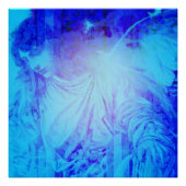 Mooie Blauwe Engel voor bescherming en vergeving Poster (Voorkant)