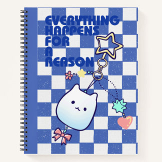 Mooie Blauwe Esthetische Kawaii Dagboek, Motiveren Notitieboek