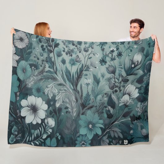 Mooie blauwe fleece deken (In situ)