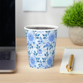 mooie blauwe Floral Design cadeau patroon voor haa Papieren Bekers