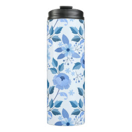 mooie blauwe Floral Design cadeau patroon voor haa Thermosbeker