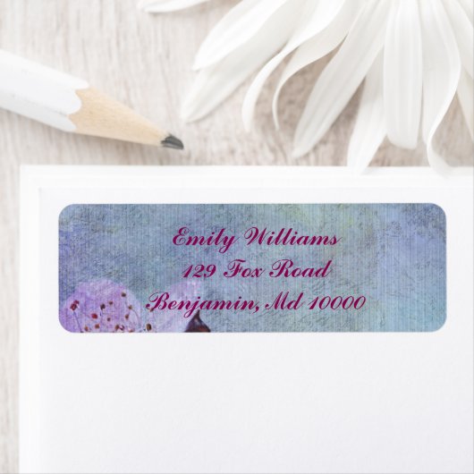 Mooie Blauwe Floral Etiket (Insitu)