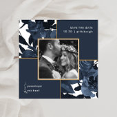 Mooie Blauwe Floral Foto's die de datum opslaan Save The Date