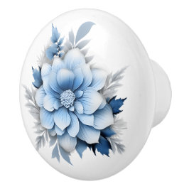Mooie Blauwe Floral Keramische Knop