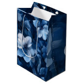 Mooie Blauwe Floral Medium Cadeauzakje (Voorkant Gekanteld)