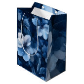 Mooie Blauwe Floral Medium Cadeauzakje (Achterkant Gekanteld)
