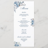 Mooie Blauwe Floral Menu (Voorkant)