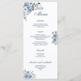 Mooie Blauwe Floral Menu