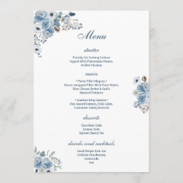 Mooie Blauwe Floral Menu