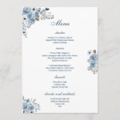 Mooie Blauwe Floral Menu (Voorkant)