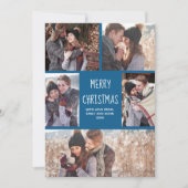 Mooie blauwe foto voor prettige kerstmis feestdagenkaart (Voorkant)