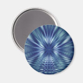 Mooie blauwe, fractale kunst magneet (Voorkant / Achterkant)