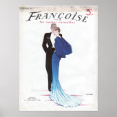 Mooie Blauwe  Franse Evening Gown Poster (Voorkant)