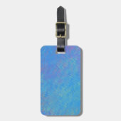Mooie blauwe, gemarmerde papieren blik bagagelabel (Voorkant verticaal)