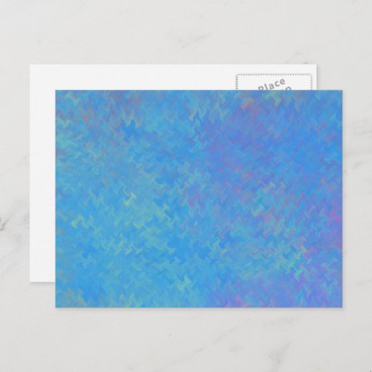 Mooie blauwe, gemarmerde papieren blik briefkaart (Voorkant / Achterkant)