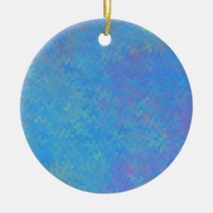 Mooie blauwe, gemarmerde papieren blik keramisch ornament